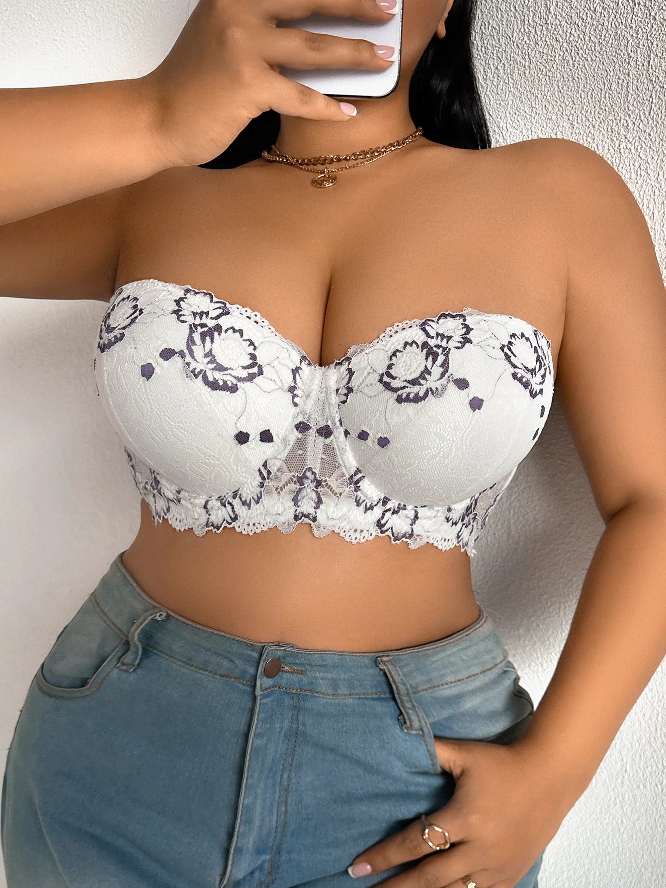 Comfort Lace Wide Strap Bra for Women Plus Size