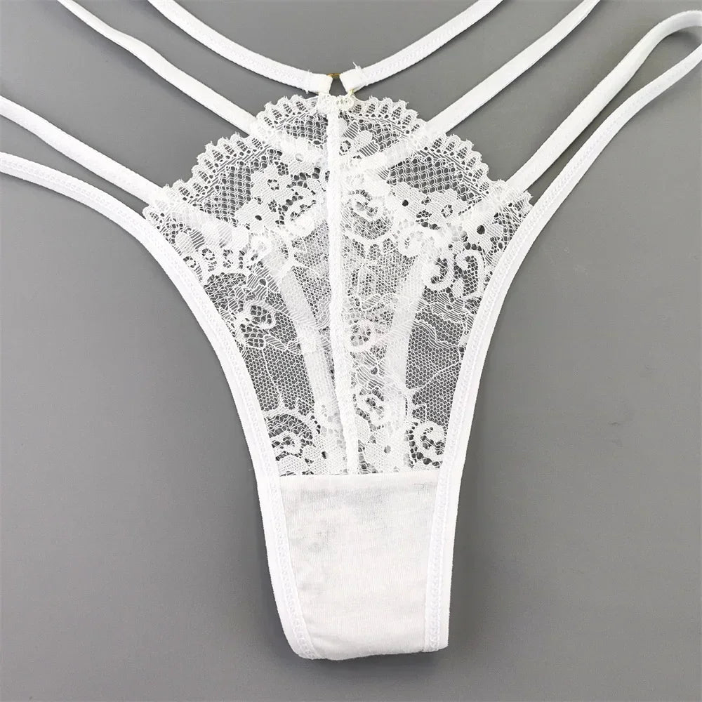 3PCS Lace Thong Set Women