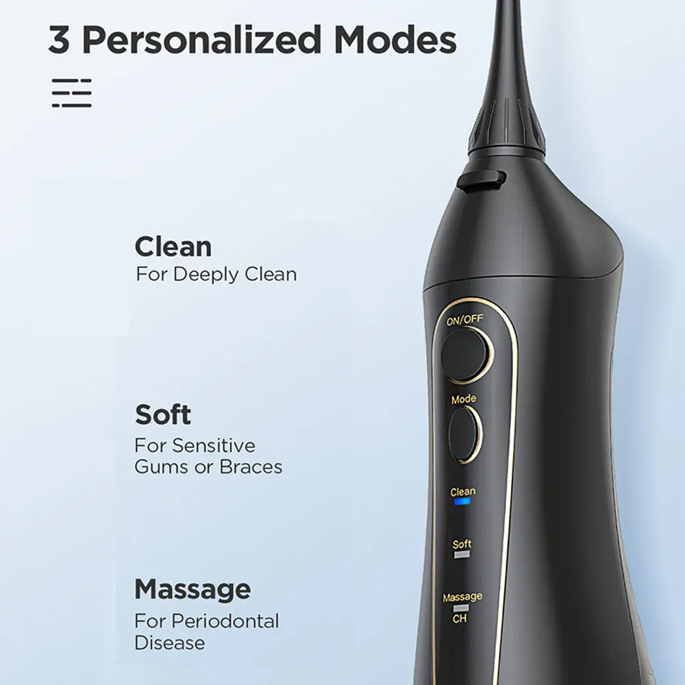 Fairywill Cordless Water Dental Flosser - 300ML Portable Oral Irrigator with 3 Modes, Rechargeable Waterproof Teeth Cleaner for Home and Travel
