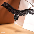 Ultra-Thin Embroidered Panties with Pearl Rose Embellishment