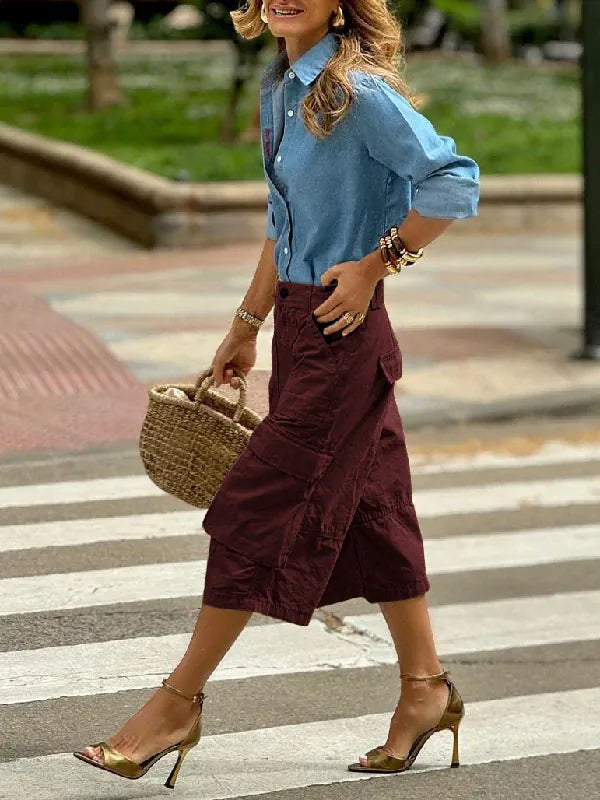 The Summer Essential: Chic Wide-Leg Cargo Capris