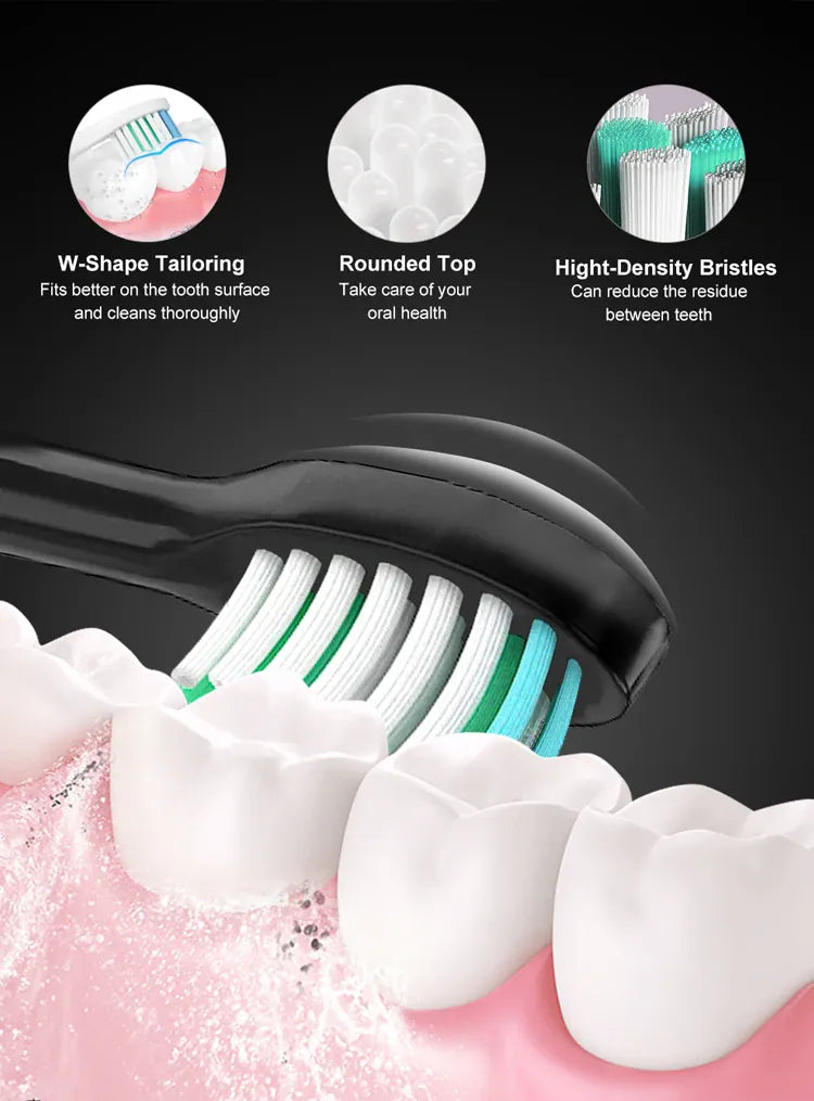 Sonic Electric Toothbrush with 8 Brush Heads -  Smart Rechargeable Power Toothbrush for Adults, Deep Cleaning & Whitening