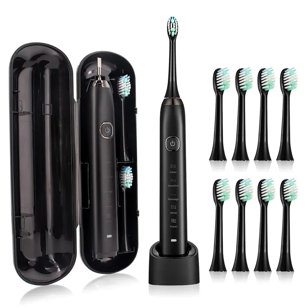 Sonic Electric Toothbrush with 8 Brush Heads -  Smart Rechargeable Power Toothbrush for Adults, Deep Cleaning & Whitening