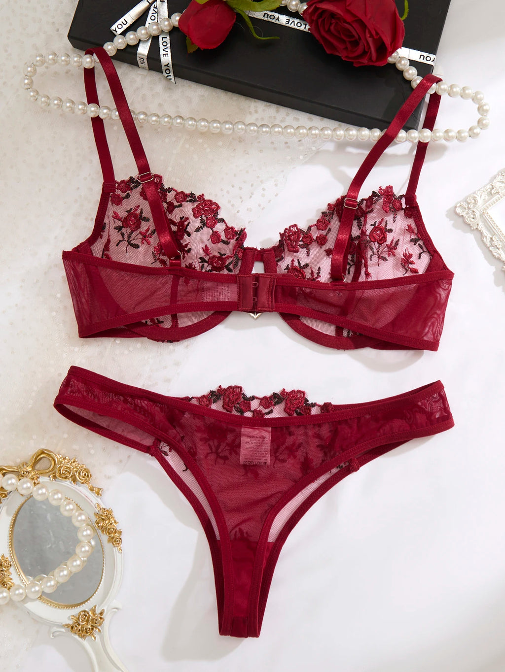 Crimson Heart Whisper Lingerie Set