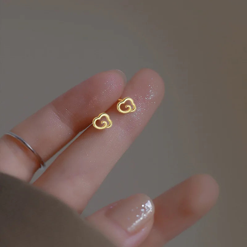 Small Gold-Plated Butterfly Heart Tragus Helix Studs