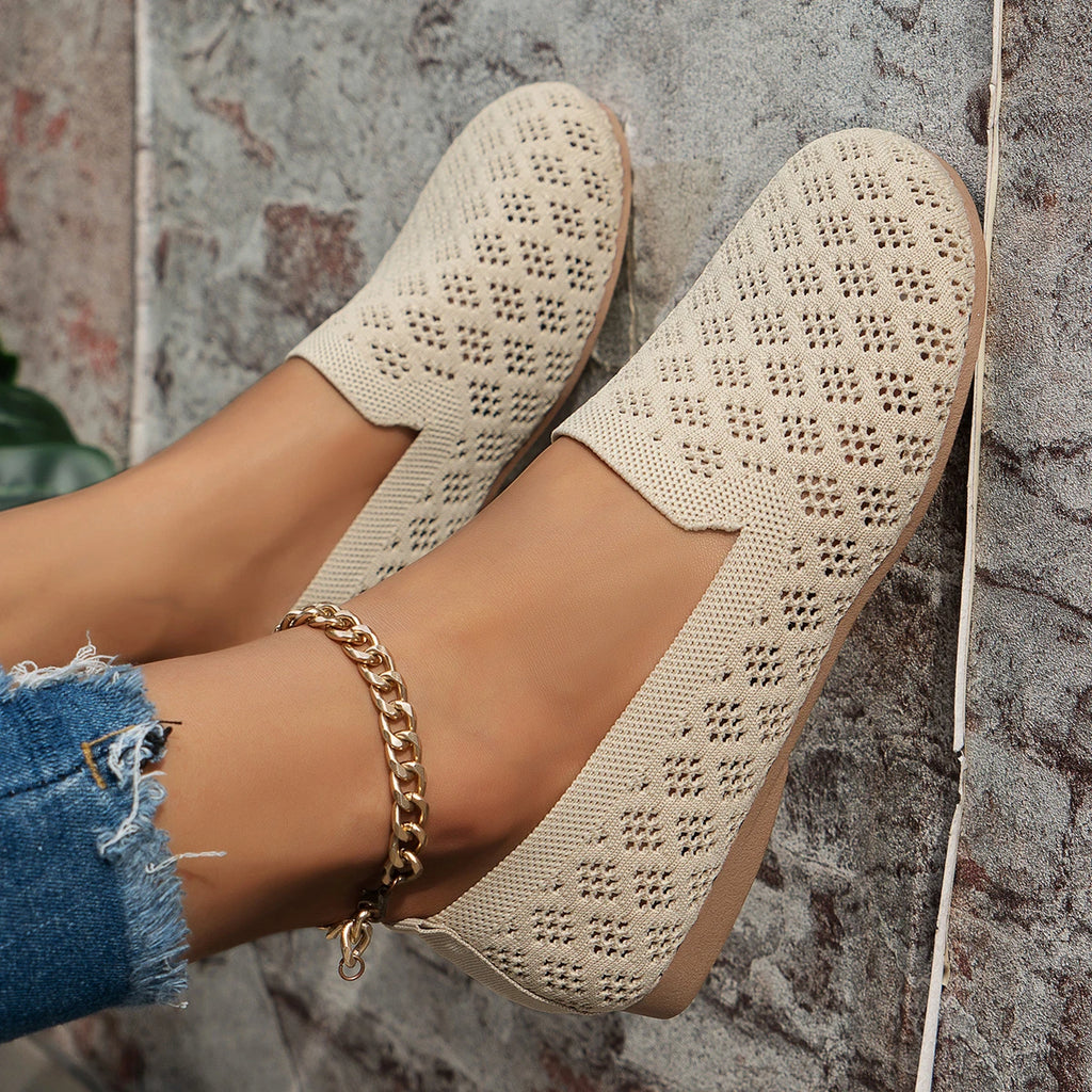 LazyFit Slip-Ons – Breathable Knit Comfort Flats
