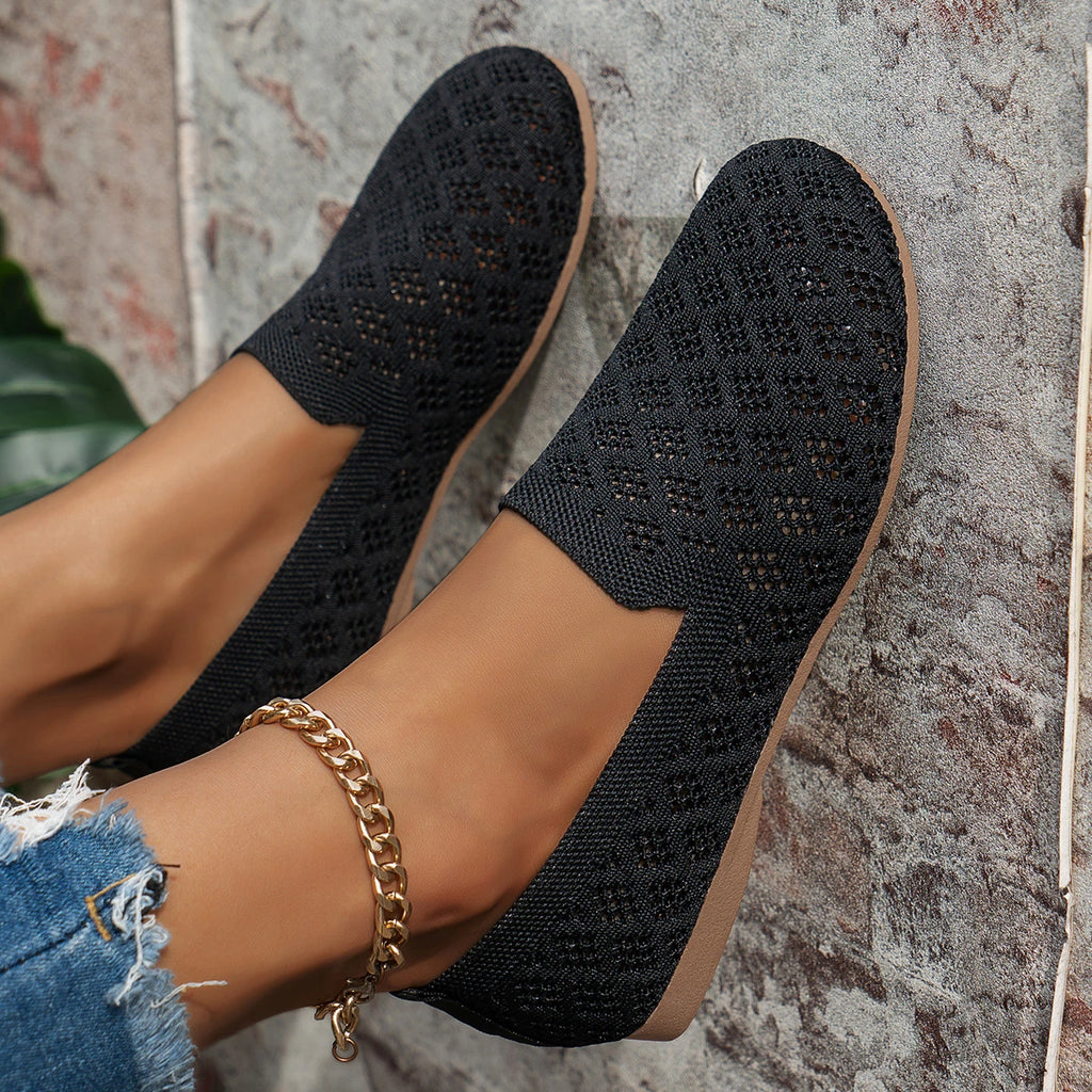 LazyFit Slip-Ons – Breathable Knit Comfort Flats