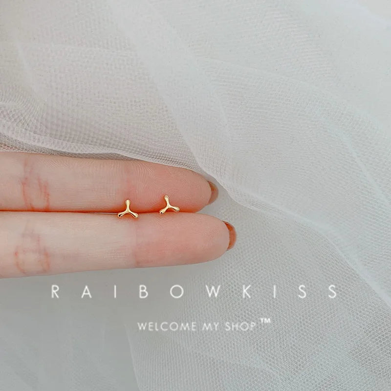 Small Gold-Plated Butterfly Heart Tragus Helix Studs
