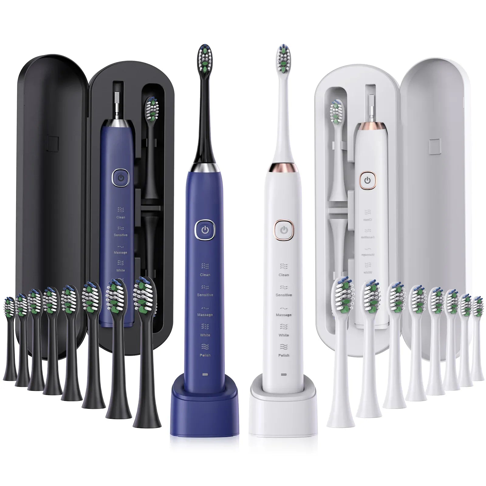 Sonic Electric Toothbrush with 8 Brush Heads -  Smart Rechargeable Power Toothbrush for Adults, Deep Cleaning & Whitening
