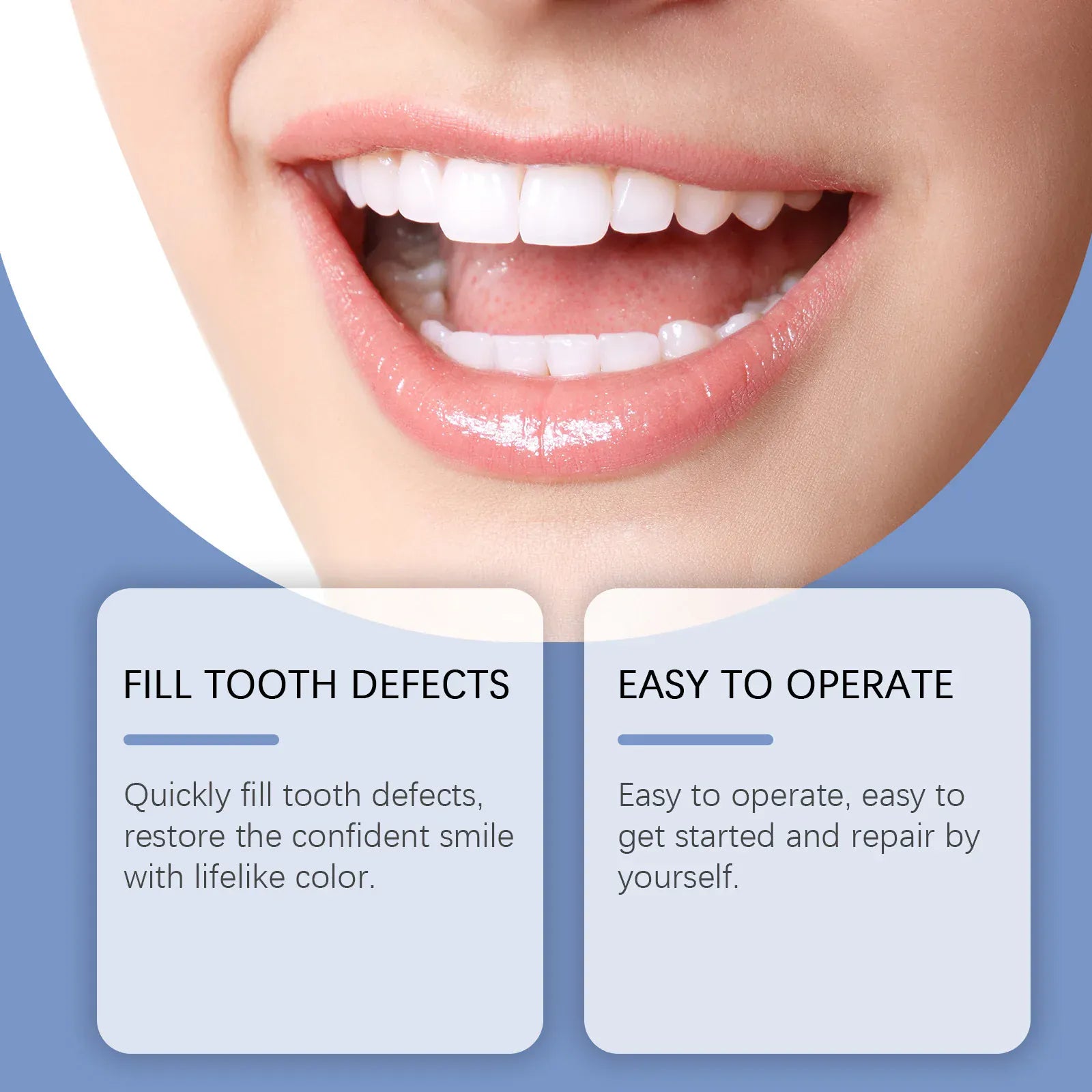 Portable Teeth Whitening Kit with Blue LED Light - Home Dental Cleansing & Stain Removal Device, Mild Formula for Sensitive Teeth