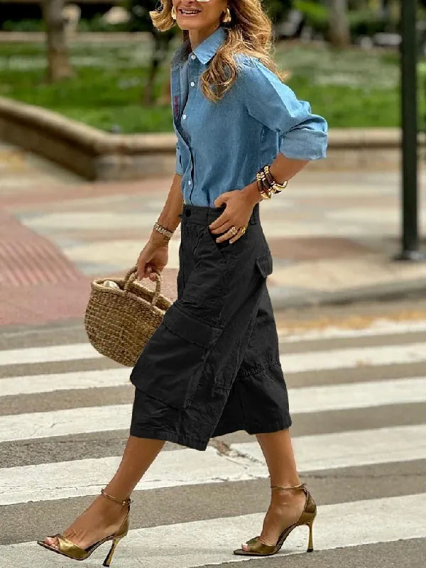 The Summer Essential: Chic Wide-Leg Cargo Capris