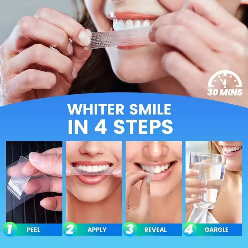 Teeth Whitening Strips, 7/14/28 Pairs Advanced 5D/9D White Strips for Teeth Whitening, Reduced Sensitivity Enamel Safe Stain Removal