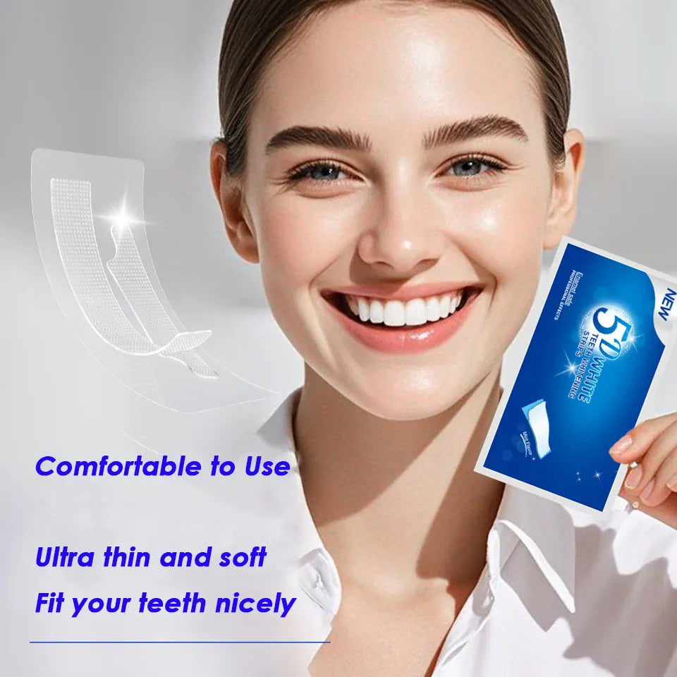 Teeth Whitening Strips, 7/14/28 Pairs Advanced 5D/9D White Strips for Teeth Whitening, Reduced Sensitivity Enamel Safe Stain Removal
