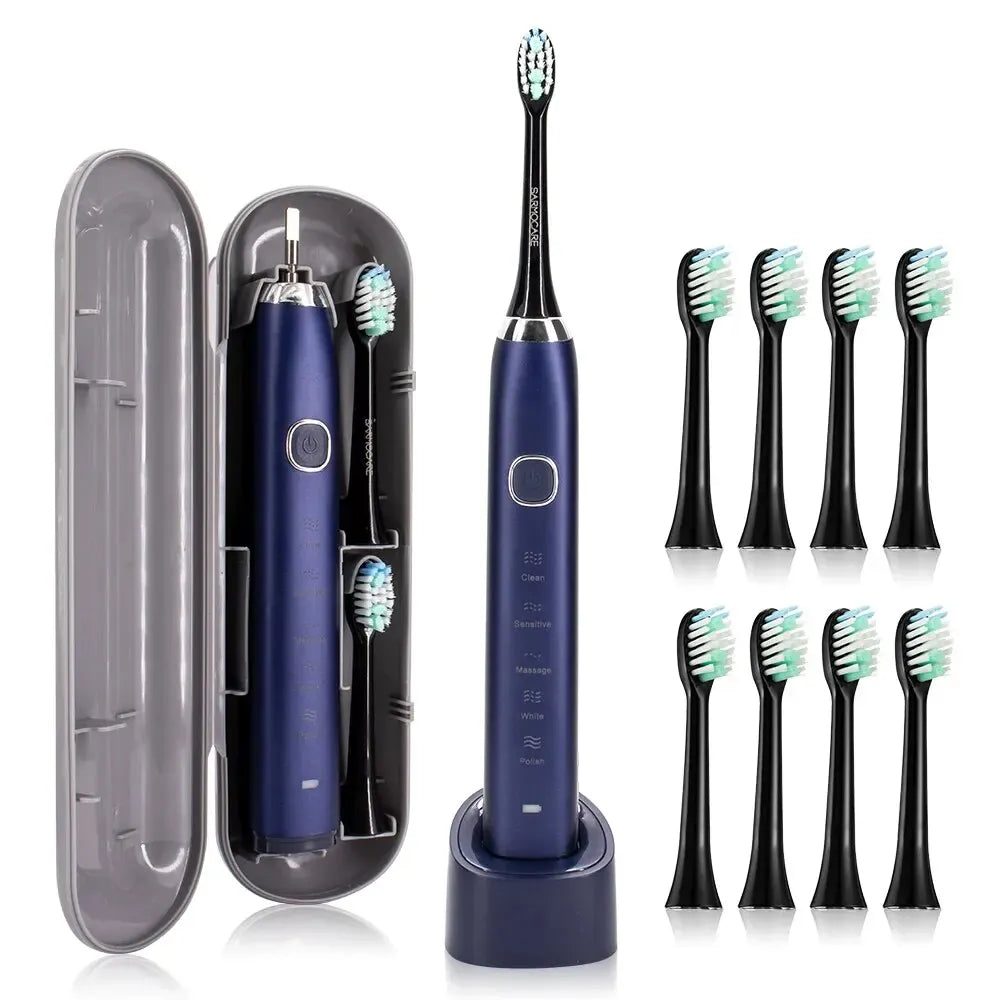 Sonic Electric Toothbrush with 8 Brush Heads -  Smart Rechargeable Power Toothbrush for Adults, Deep Cleaning & Whitening