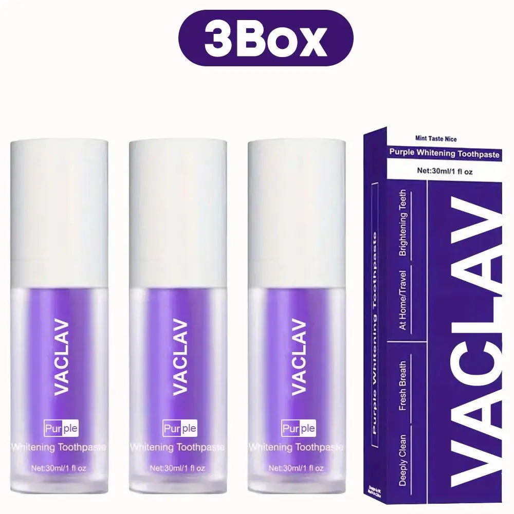 Vaclav Purple Toothpaste for Teeth Whitening - V34 Color Corrector Tooth Stain Removal, Brightening Tooth Paint Booster for Yellow Teeth