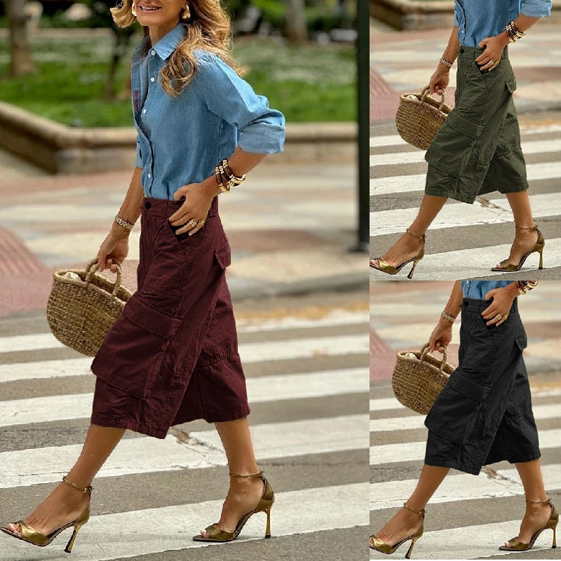 The Summer Essential: Chic Wide-Leg Cargo Capris