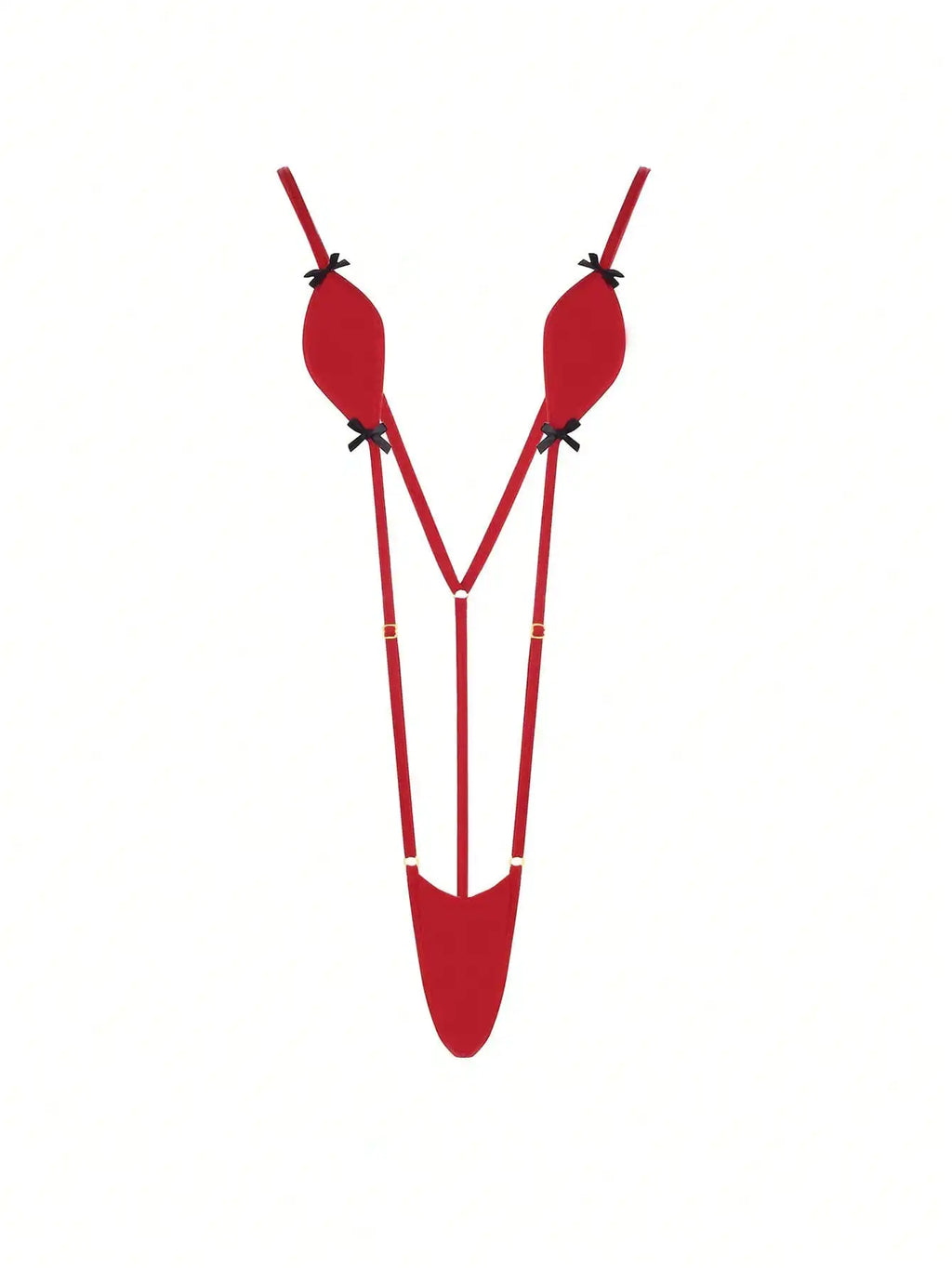 Mini Bikini Lingerie Set for Women – Suspender Jumpsuit with Adjustable Belt and Bow Detail