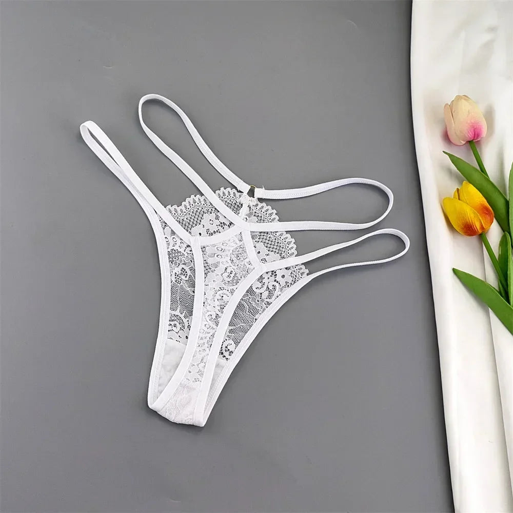 3PCS Lace Thong Set Women